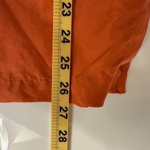 Vintage HYPE 100% Silk Button-Up Blouse Women Small Burnt Orange Long Sleeve - Picture 6 of 7